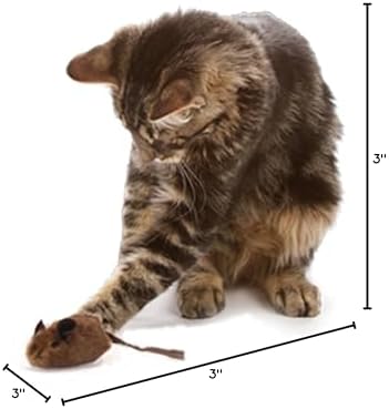 OurPets Play-N-Squeak Twice the Mice Cat Toy, 2 Piece Set, Catnip Filled | Real mouse sound effect, electronic squeaker inside, sparks hunting instinct, engaging design, for indoor felines every day