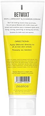 Zealios Betwixt Anti Chafing Cream 4oz – Long-Lasting Friction Defense for Triathletes, Cyclists & Runners – Chamois Cream for Inner Thighs