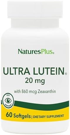 NaturesPlus Ultra Lutein 20 mg - 60 Softgels - Nutritional Support for Healthy Eye Function - 60 Servings