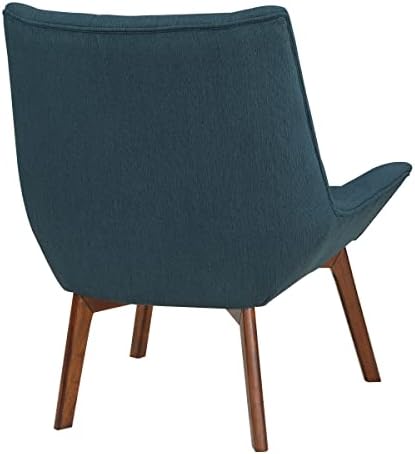 OSP Home Furnishings Shelly Mid-Century Modern Button Tufted Accent Chair with Solid Wood Sculpted Frame