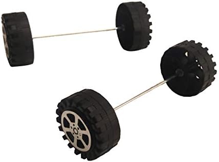 EUDAX 50pcs Plastic Roll 2mm Dia Shaft Toys Wheel and 25Pcs STEM Shaft Round Rod Axles for DIY Toy RC Car Truck Boat Helicopter Model Part