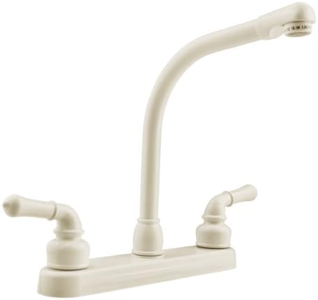 Dura Faucet DF-PK210C-SN RV Hi-Rise Kitchen Sink Faucet (Satin Nickel) | Tall spout and classical levers make washing big pots easy. Brushed Satin Nickel.