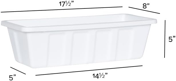 Root & Vessel Poly-Pro Plastic Flower Box Planter, White, 30-Inch