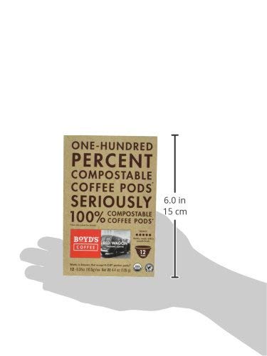 Boyd's Organic Red Wagon Dark Roast Coffee Pods Keurig Compatible, 72 Count | 100% compostable pods, Arabica beans, Colombia, Peru & Mexico, smooth