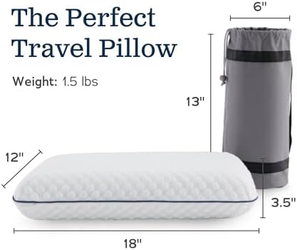 Weekender Cooling Gel Memory Foam Pillow for Sleeping – Standard Size, Ventilated Cooling Pillow for Side & Back Sleepers, Neck & Shoulder Support, Medium Firm, Washable Cover