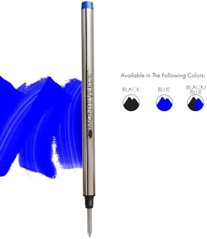 Monteverde Rollerball Refill to Fit Montblanc, Fine, Blue, 2 Pack | Rollerball refill delivers fluid ink flow, bold lines