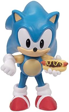 JAKKS Pacific Sonic The Hedgehog 2.5-Inch Action Figure Classic Sonic with Hot Dog Collectible Toy