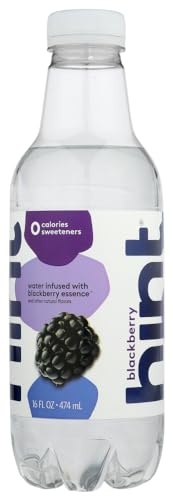 Hint Unsweetened Essence Water, 16 Ounce Bottles (Pack of 6) (Blackberry)