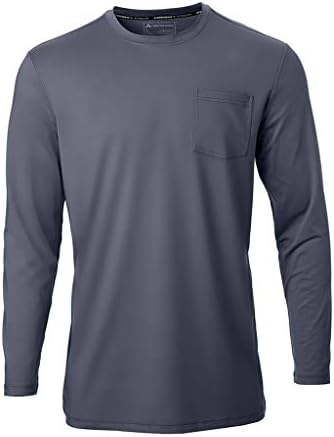 Arctic Cool Men’s Crew Neck Instant Cooling Pocket Workwear Moisture Wicking Performance UPF 50+ Long Sleeve Shirt