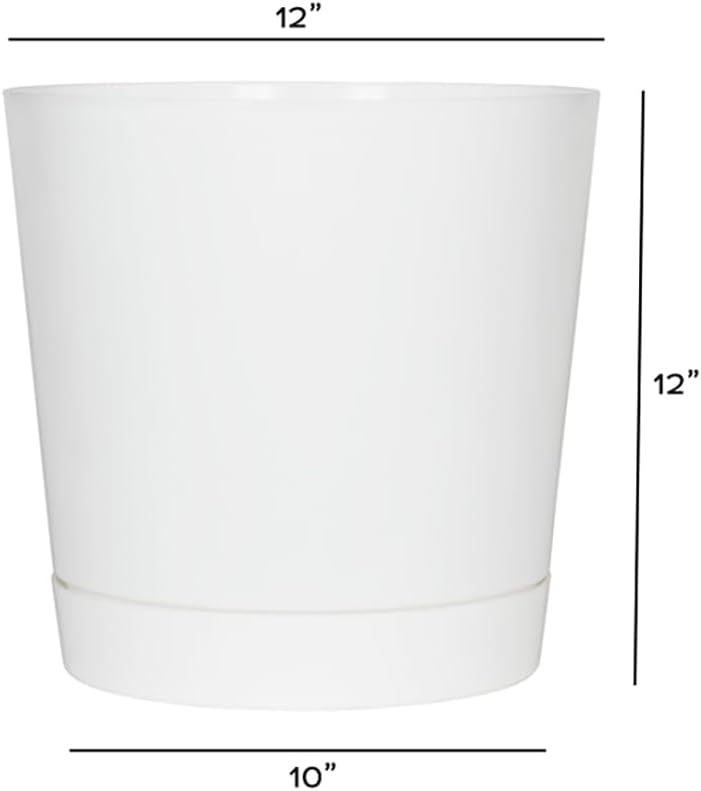 Novelty Majestic Full Depth Round Cylinder Pot, Glossy White, 8-Inch (10082)