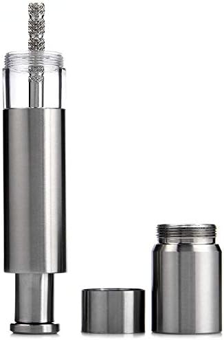 Salt and Pepper Grinder Set of 2, Stainless Steel Push Button Grinder Modern Design Thumb Grinder, for Black Pepper, Sea Salt and Himalayan Salt