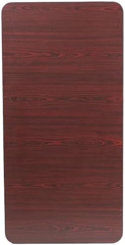 Flash Furniture 4 ft Laminate Folding Banquet Table, Mahogany | Durable Construction, Commercial Use