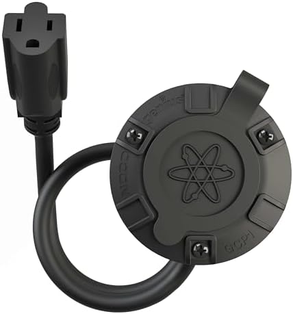NOCO GCP1 15A AC Port Plug, 125V Power Inlet Socket, and Waterproof Electrical Outlet Receptacle Box with 16-Inch Integrated Outdoor Extension Cord