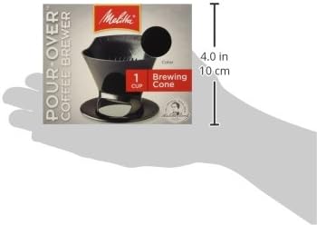 Melitta Filter Coffee Maker, Single Cup Pour-Over Brewer, Black, 1 Count (640007)