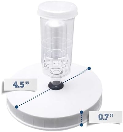 Airtight One Gallon Standard Fermentation Lid Gasket with Airlock - Turns Gallon Jar Into A Fermenter - Hard Kombucha, Beer, Wine, Cider, (S-Airlock)