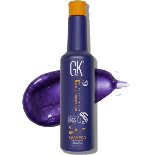 GK HAIR Silver Bombshell Purple Shampoo with Vitamin B5 9.5 Oz | Sulfate-Free Purple Toning Shampoo — Removes Brassy, Yellow & Orange Tones from Blonde, Gray, Silver & Bleached Hair