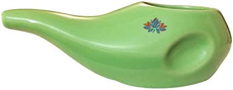 Best Rated Ceramic Neti Pot - Ergonomic Design and Hand-Made, Seafoam Green