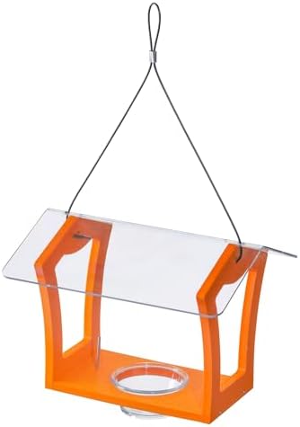 Birds Choice Oriole Bird Feeder | Hanging Bird Feeder for Jelly & Orange Halves | Includes Cup & Fruit Pegs | Recycled Plastic | Sturdy for Garden, Backyard, & Outdoor | 2 Cup Capacity, Orange | Includes Jelly Cup and Fruit Pegs, Recycled Plastic in Oran…
