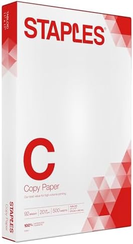 Staples TRU RED Copy & Printer Paper, 8.5 x 11, 20 lb, 92 Bright, 5,000 Sheets/Carton, White Letter Size Paper for Office, School & Home