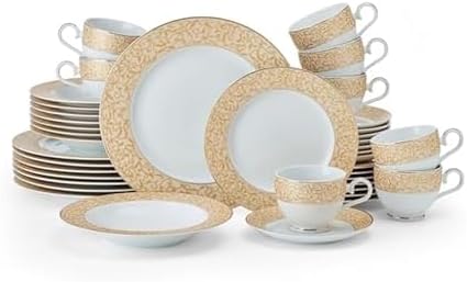 Mikasa Regent Bead 40-Piece Porcelain Dinnerware Set, Service for 8