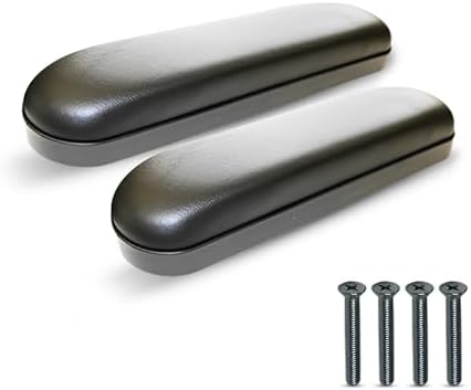 Healthline Padded Armrests for Wheelchair, Universal Arm Pads Replacement Black, 14’ Full Length (2)