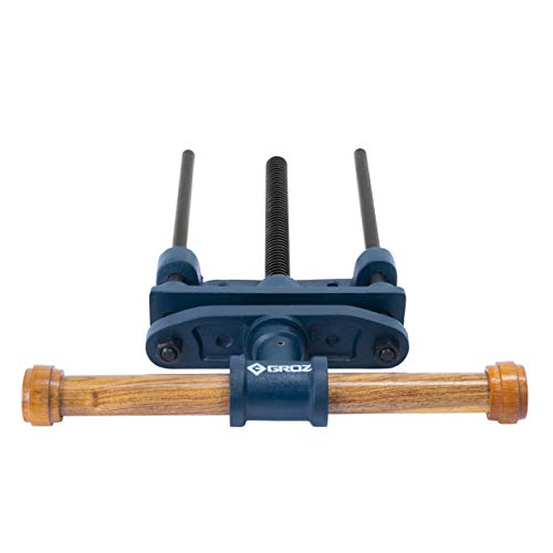 Groz Woodworking Front Vise, 7-1/8" Jaw Width, 8-1/4" Jaw Opening, Cast Iron Body and Handle Socket, Precision Rolled Threads with Twin Guides