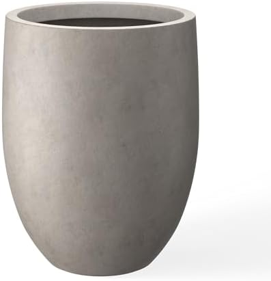 Kante Tall Concrete Planter 21.7" Modern White Floor Pot for Indoor Outdoor