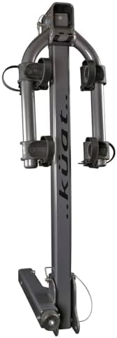 Kuat Beta Hitch-Mounted Bike Rack, 2 Bike Capacity | Hanging-Style Durable Lightweight Aluminum Powder Coated Tilting-Down Gray Bicycle Car Truck Transportation Hauling Rack