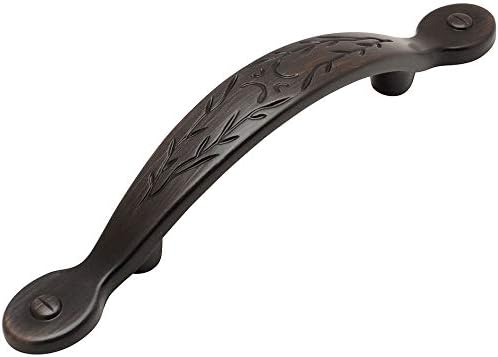 Cosmas 10 Pack 465ORB Oil Rubbed Bronze Leaf Pull 3 Inch Hole Centers | Leaf Design | 76mm Hole Centers | 5-3/4 Inch Overall | Kitchen, Bathroom & Dresser Hardware