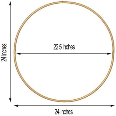 Tableclothsfactory 24" Heavy Duty Gold Metal Floral Hoop Wreath Hanging Rings for Wedding Party Decoration