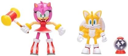 JAKKS Pacific Sonic the Hedgehog Sonic 4" Action Figure 2 Pack - Modern Tails & Modern Amy