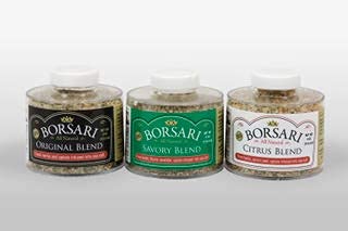 Borsari Seasoned Salt Combo - Multi-Use All Purpose Original and Orange Ginger Seasonings - Gourmet Sea Salt Blends With Herbs and Spices - Set of 2, 4 oz Shaker Bottles