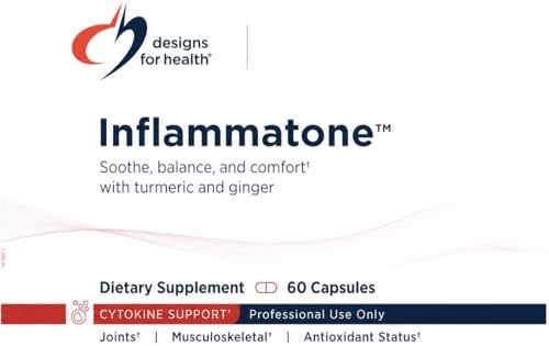 Designs for Health Inflammatone - Turmeric Supplements with Proteolytic Enzymes, Boswellia, Quercetin & Resveratrol (60 Capsules)