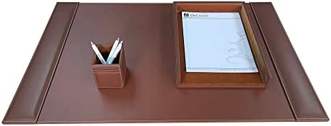 Dacasso Rustic Brown Leather Desk Set, 3-Piece (D3237)