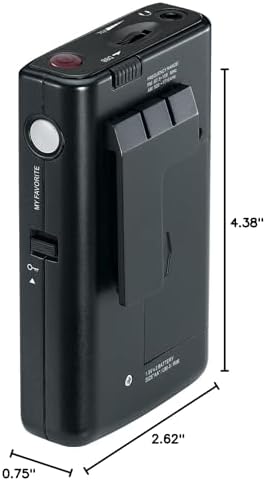 Sangean DT-200X FM-Stereo/AM Digital Tuning Pocket Radio Black