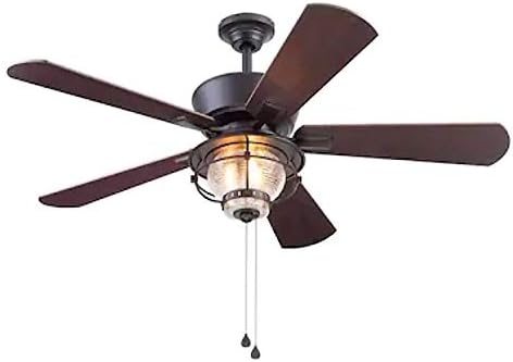 Harbor Breeze Merrimack II 52-in Matte Bronze LED Indoor/Outdoor Ceiling Fan with Light Kit (5-Blade)