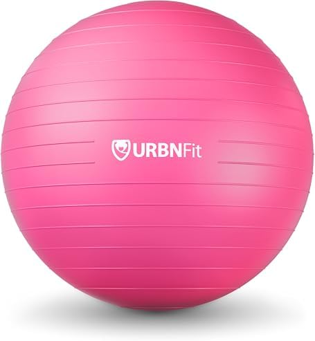 URBNFit Exercise Ball - Yoga Ball for Workout Pregnancy Stability - AntiBurst Swiss Balance Ball w/ Pump - Fitness Ball Chair for Office, Home Gym