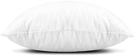EDOW Throw Pillow Inserts, Set of 2 Lightweight Down Alternative Polyester Pillow, Couch Cushion, Sham Stuffer, Machine Washable. (White, 18x18)