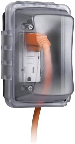 TayMac 1-Gang Weatherproof In-Use Outdoor Electrical Outlet Cover, Clear