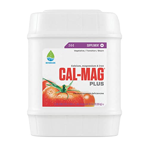 Botanicare Cal-Mag Plus, A Calcium, Magnesium, and Iron Plant Supplement, Corrects Common Plant Deficiencies, Add to Water or Use as a Spray, 2-0-0 NPK, 1-Gallon