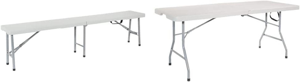 Office Star Resin Furniture for Indoor or Outdoor Use, Single, Fold in Half 6 Foot Bench