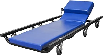 BIG RED TR6452 Torin Rolling Garage/Shop Creeper: 40" Padded Mechanic Cart with Adjustable Headrest and 6 Casters, Red