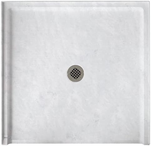 Swan SF03454MD.130 54-in L x 34-in W x 5.5-in H Solid Surface Shower Base, Ice