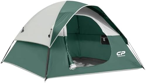 CAMPROS CP 3 Person Tent, Waterproof Dome Tents for Camping with Rainfly
