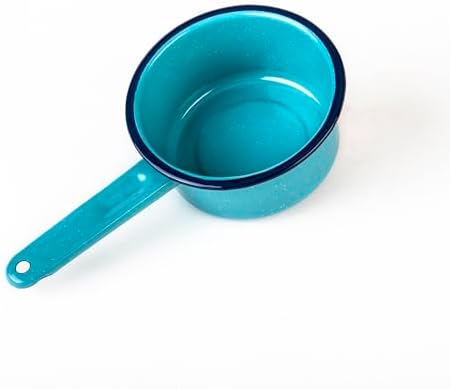 Cinsa 1 Qt Granite Ware Saucepan - Enamel on Steel, Turquoise Blue | Antibacterial Non-Porous Porcelain Finish for Indoor & Outdoor Cooking - Even Heat Distribution for Consistent Results