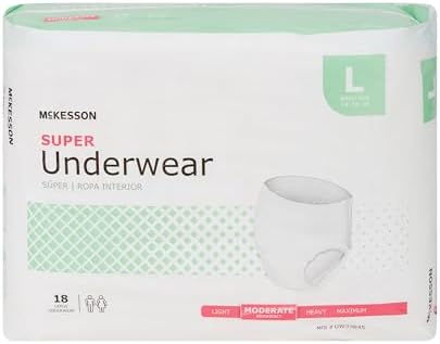 McKesson Super Adult Incontinence Underwear, Medium, Moderate, 44 in, 80 ct