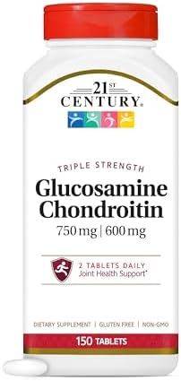 21st Century Glucosamine Chondroitin Triple Strength 750mg/600mg, 150ct | Triple-Strength Glucosamine 750 mg & Chondroitin 600 mg, Joint Health
