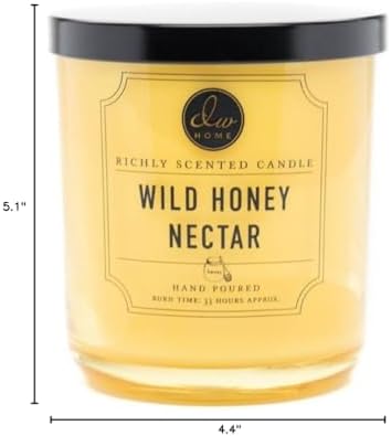 DW Home Decoware Richly Scented Candle Medium Single wick 9.69 oz ---- Wild Honey Nectar