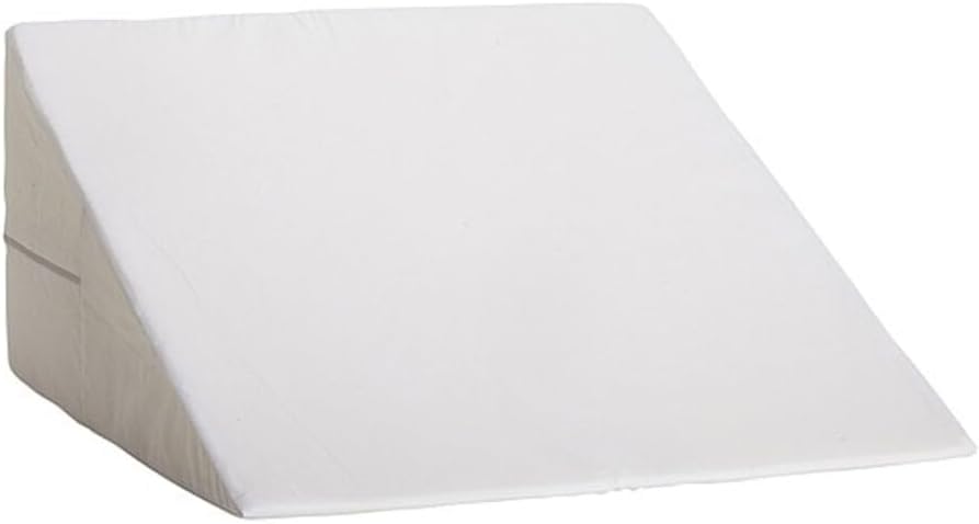 DMI Bed Wedge Pillow and Triangle Wedge with Elevated Incline for Neck Pain, Headaches, Shoulders, Back Pain, Foot Support, Knee Pain or Restless Leg Syndrome, 24x24x12 inches, White (Pack of 1)