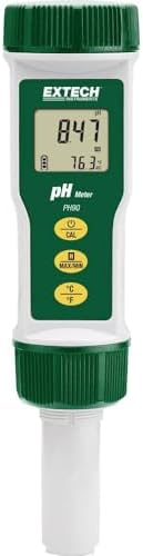 Extech PH90 Waterproof Pocket pH Meter, 0-14 pH, Auto Calibration | 0-14 pH, +/-0.01 accuracy, temperature, IP57 waterproof, auto calibration, replaceable electrode, LCD